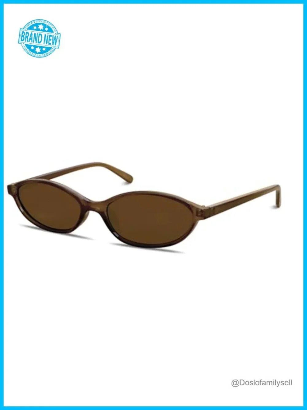 Retro Oval Cat Eye Sunglasses Lightweight Narrow Shades 90s Trendy UV Protection